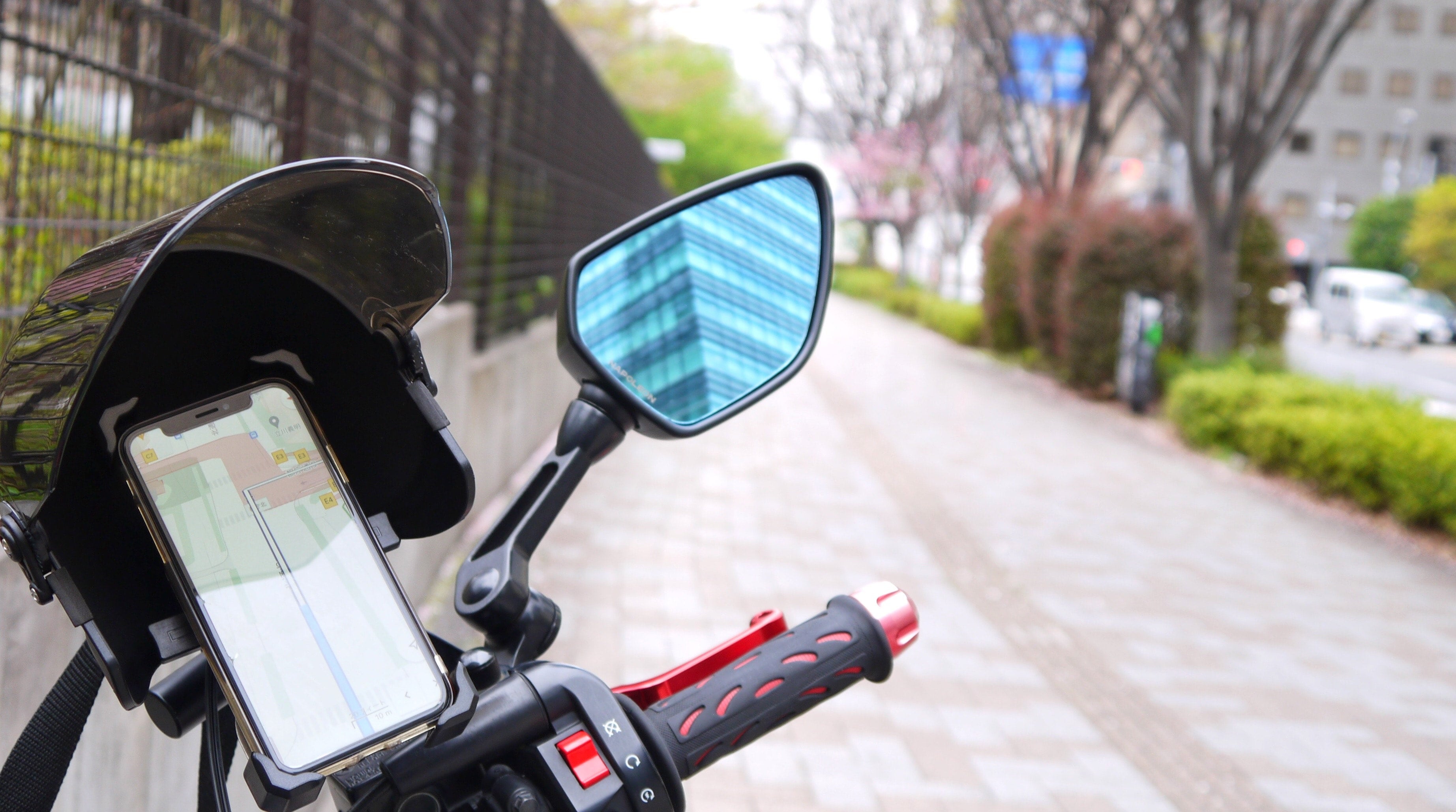 サンシェード スマホホルダー用 ひさし オレンジ 自転車、バイク